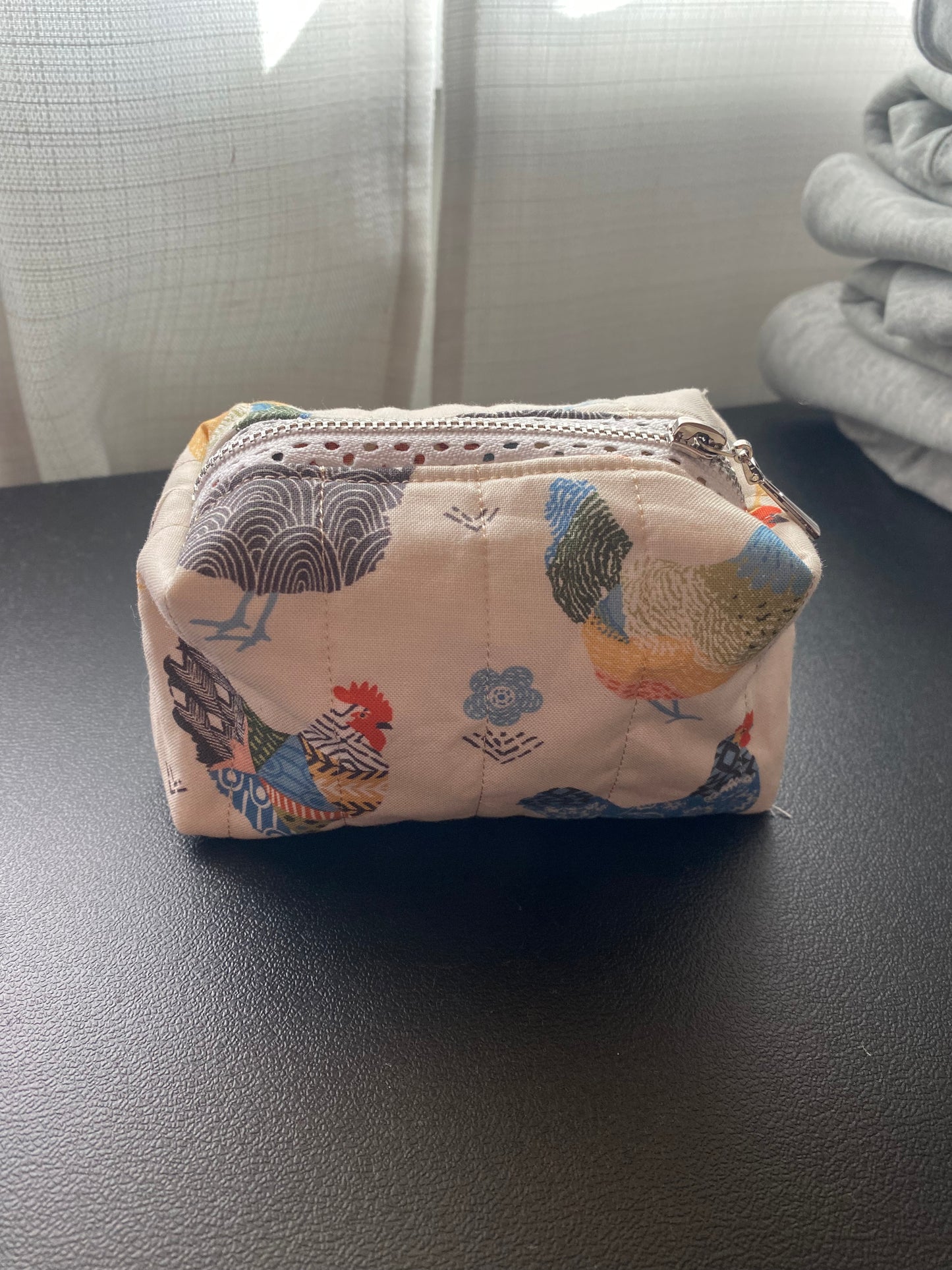 Summer Chickens Quilted Pouch-Small