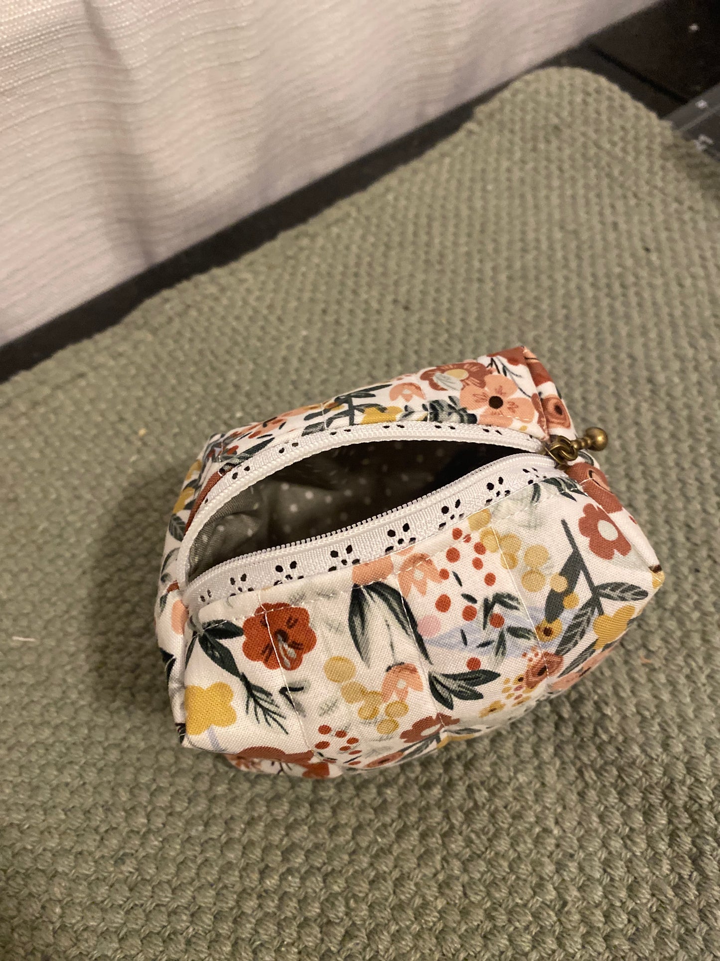 Moody Floral Quilted Pouch-Large