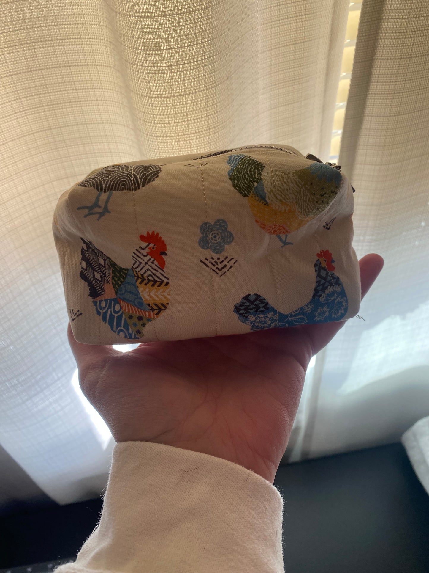Summer Chickens Quilted Pouch-Small