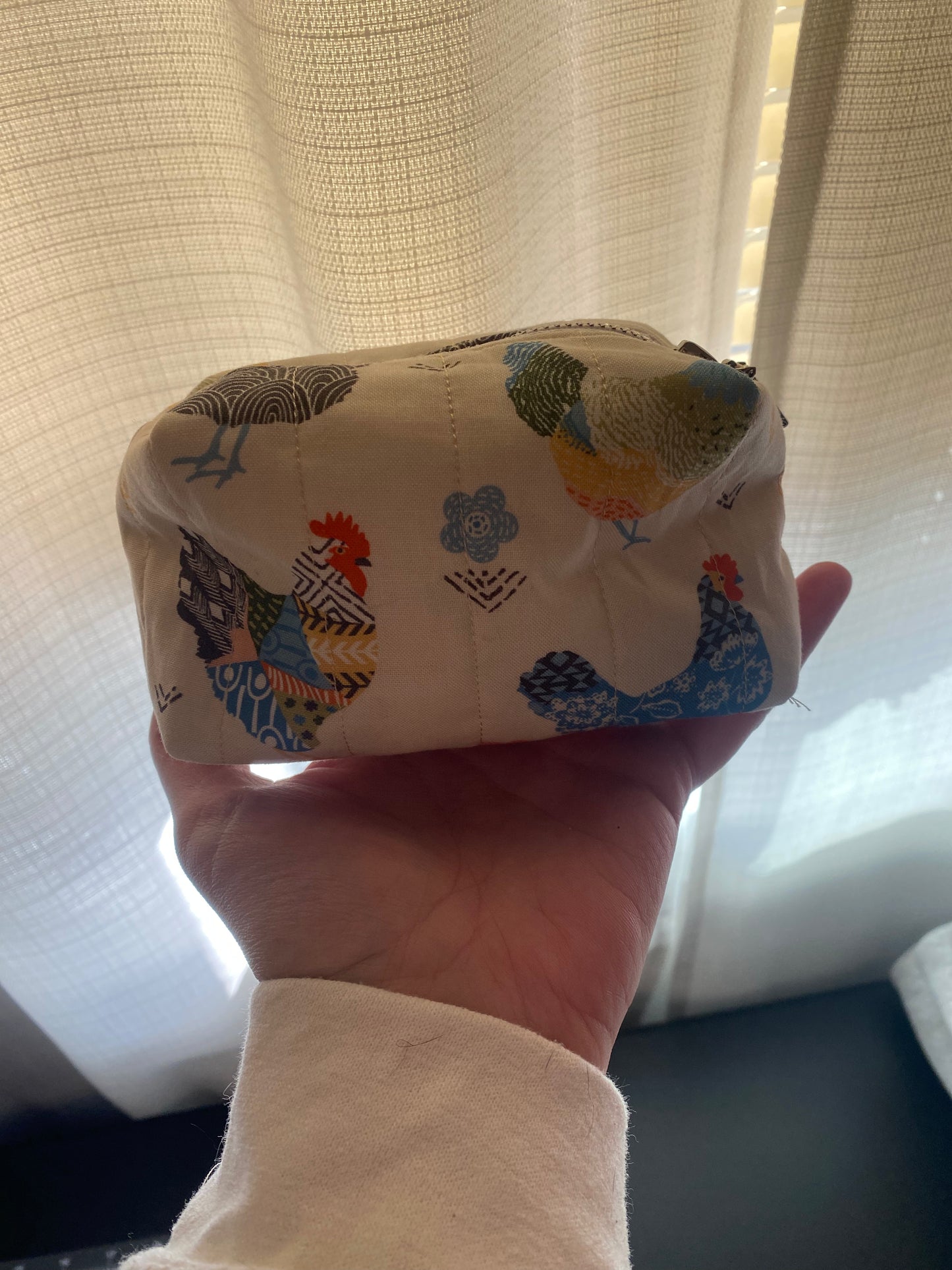 Summer Chickens Quilted Pouch-SM