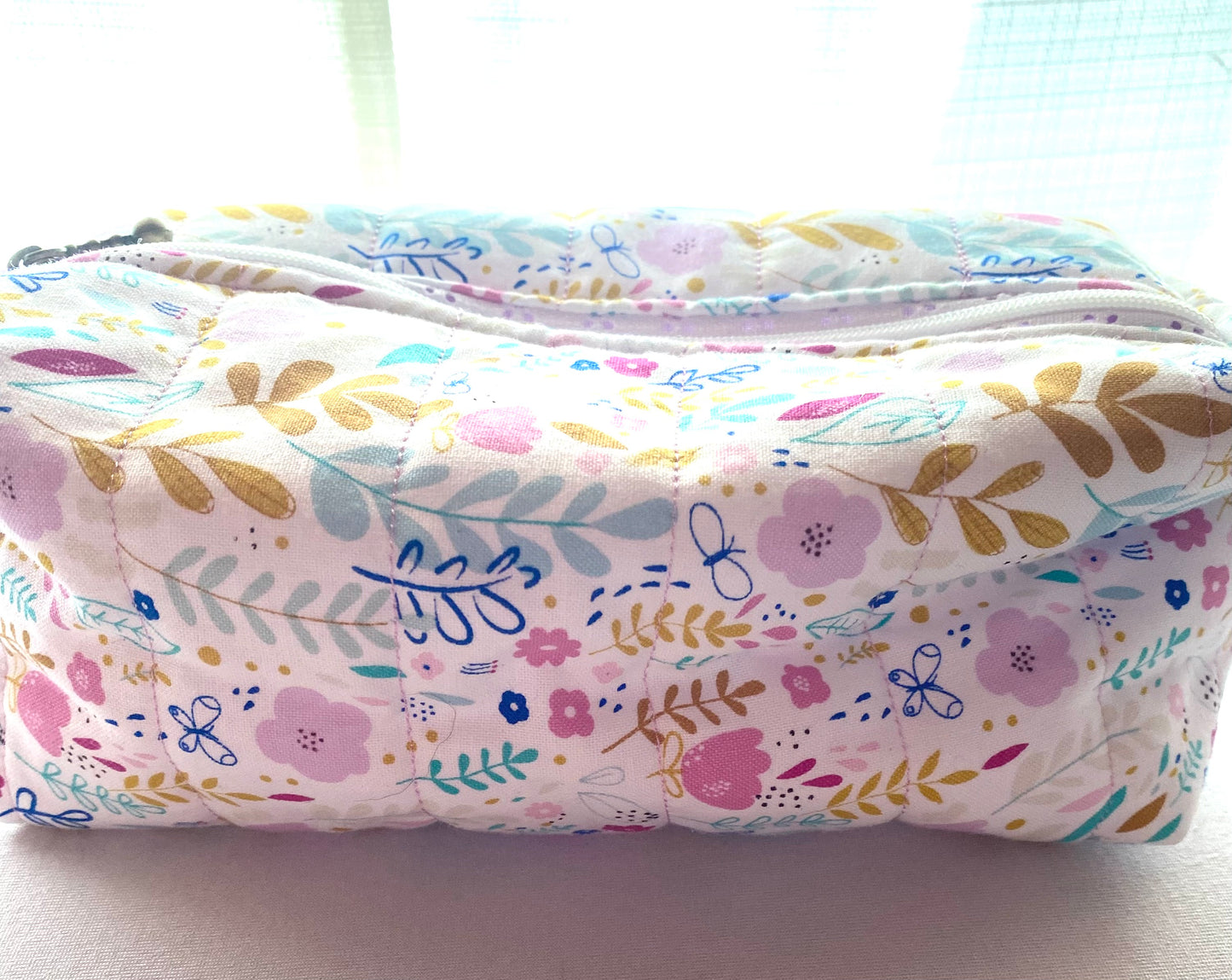Pastel Floral Quilted Pouch