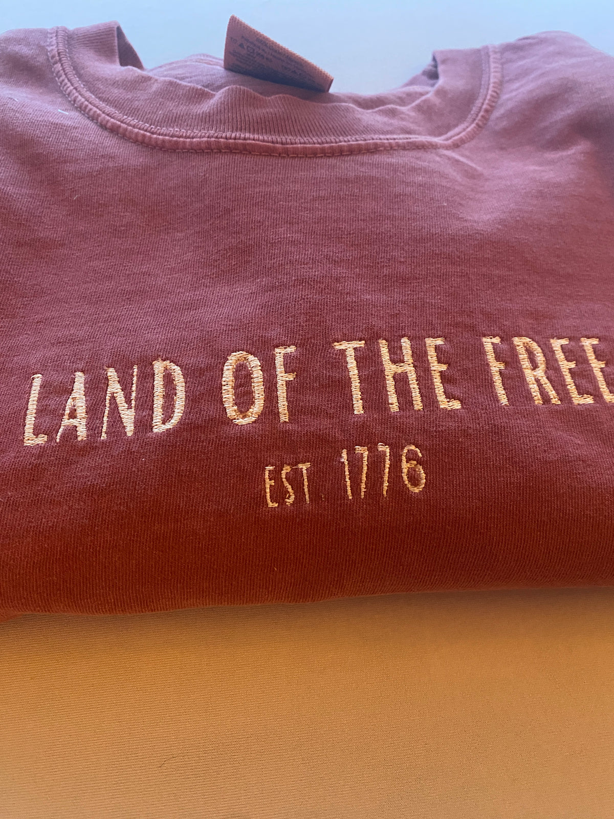 Land of the Free Embroidered T-Shirt