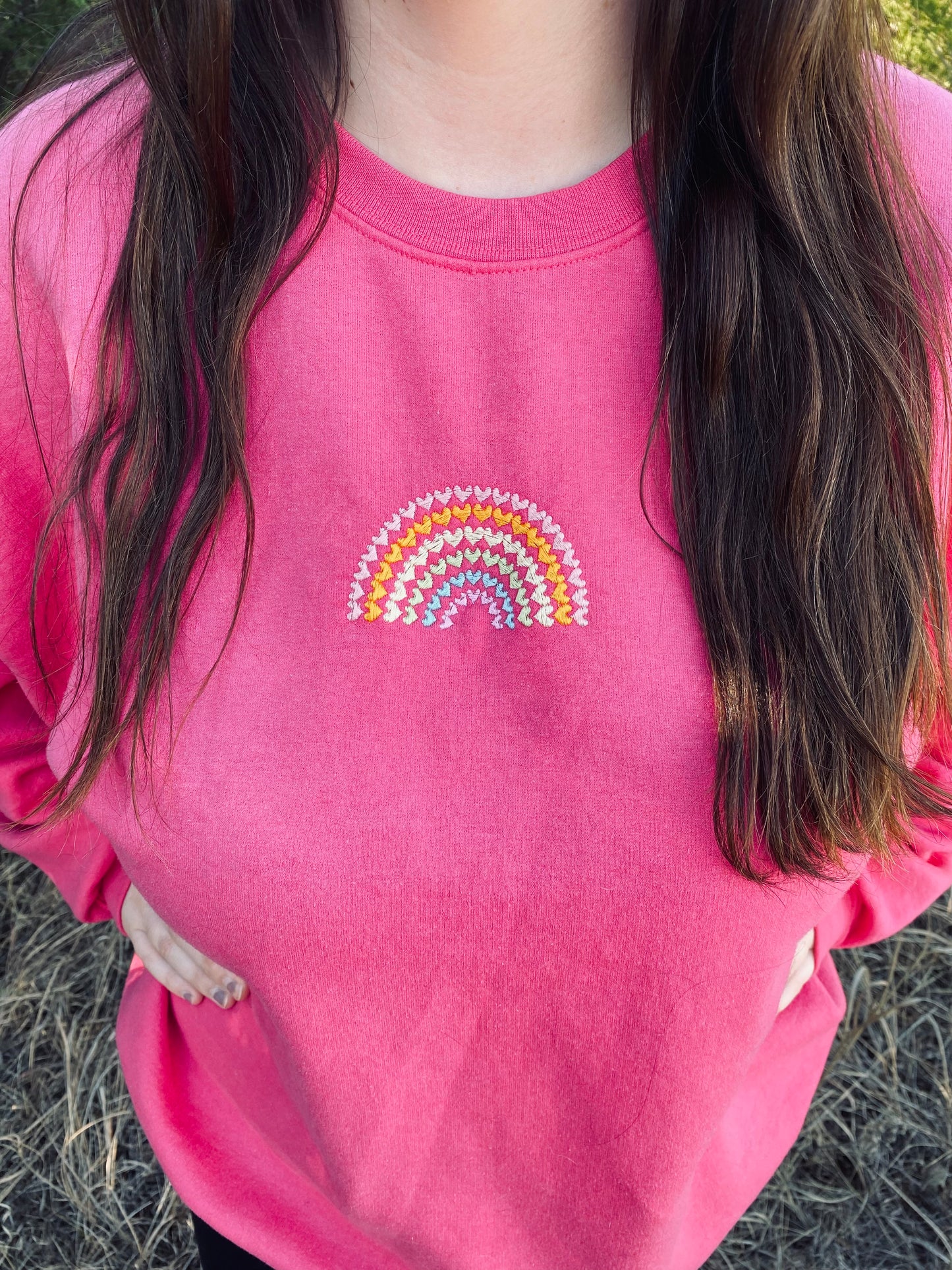 Rainbow Hearts Crewneck