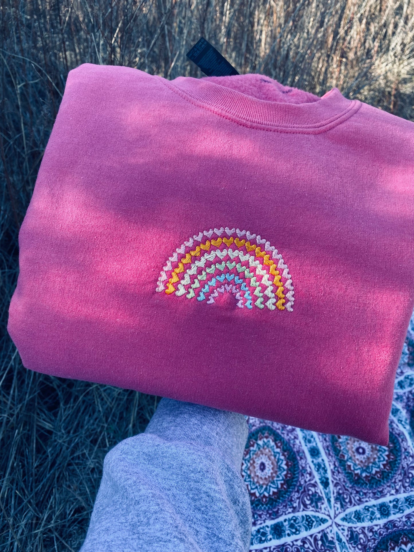 Rainbow Hearts Crewneck