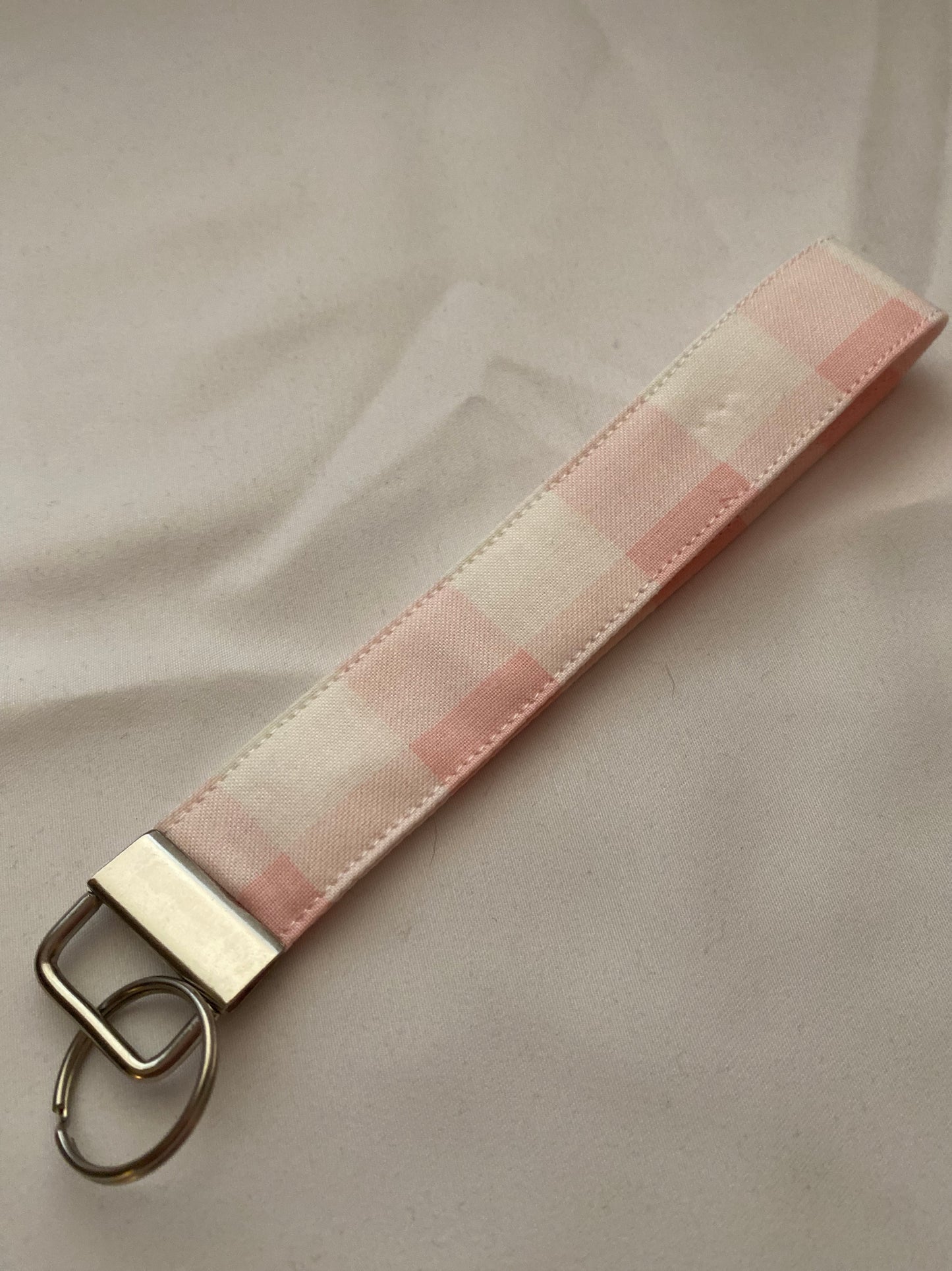 Pink Gingham Wristlet