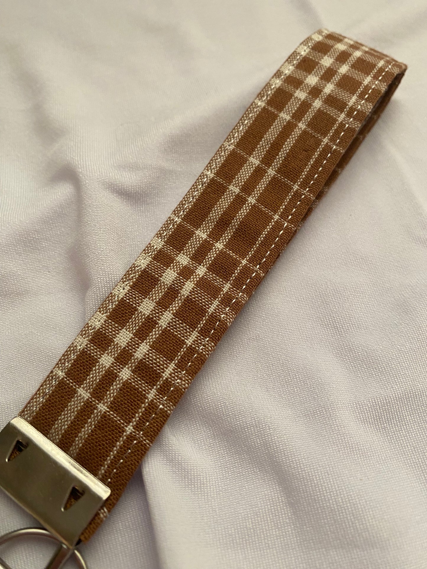 Brown Plaid Wristlet