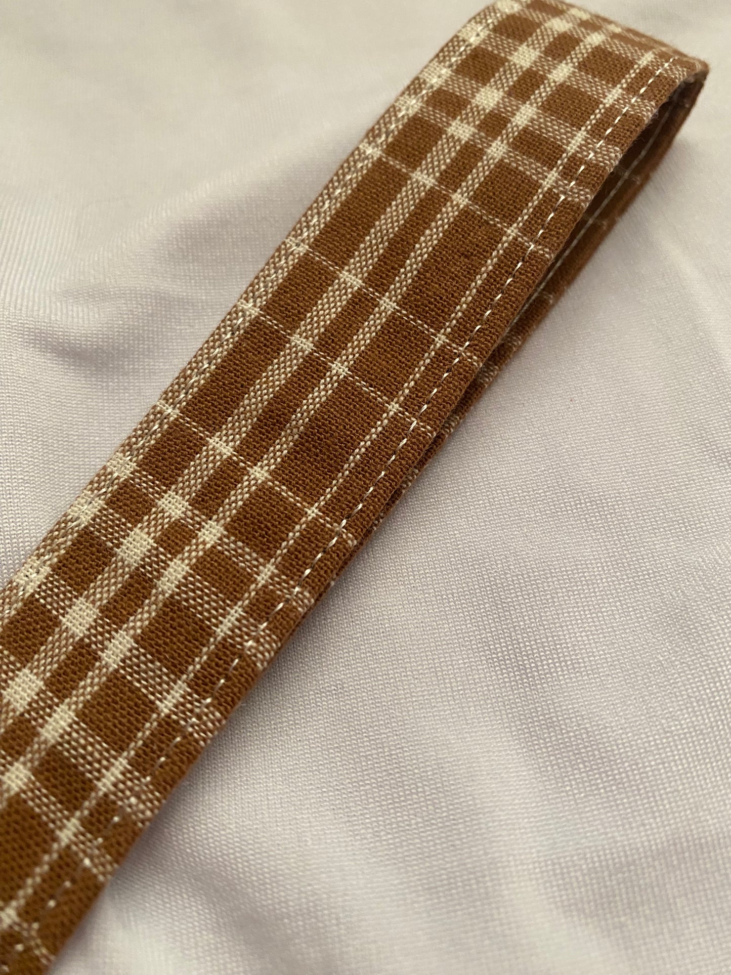 Brown Plaid Wristlet