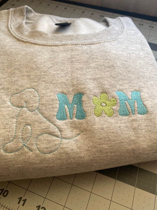 Flower Dog Mom Crewneck
