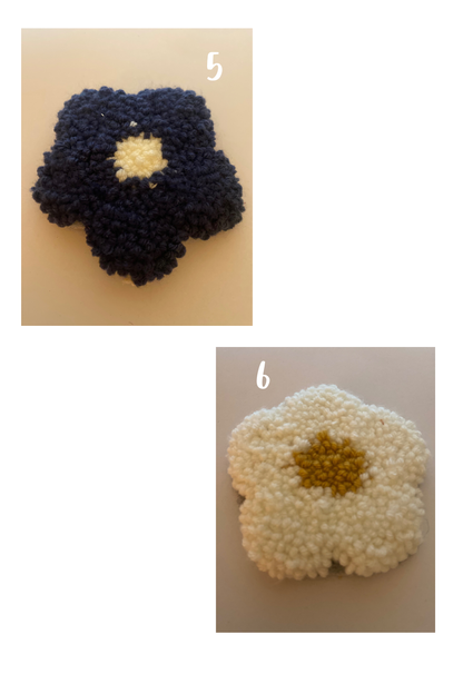 Flower Punch Needle Coasters
