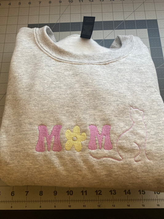 Flower Cat Mom Crewneck
