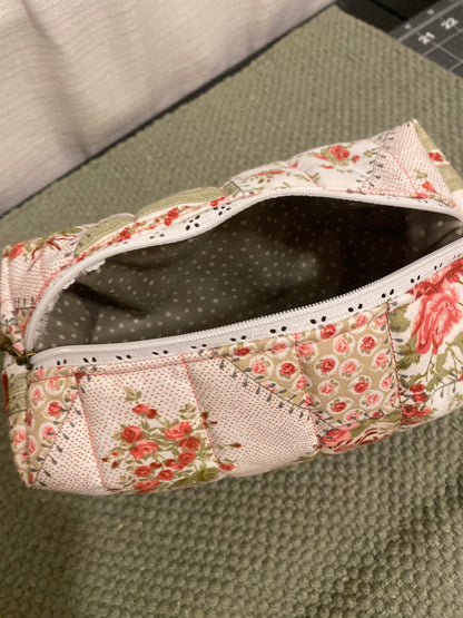 Garden Rose Quilted Pouch-Small