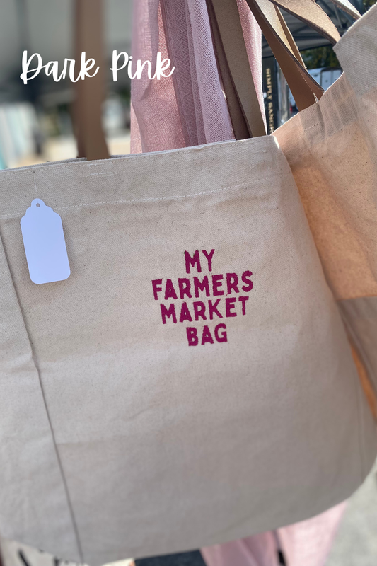 Farmer's Market Embroidered Tote Bag