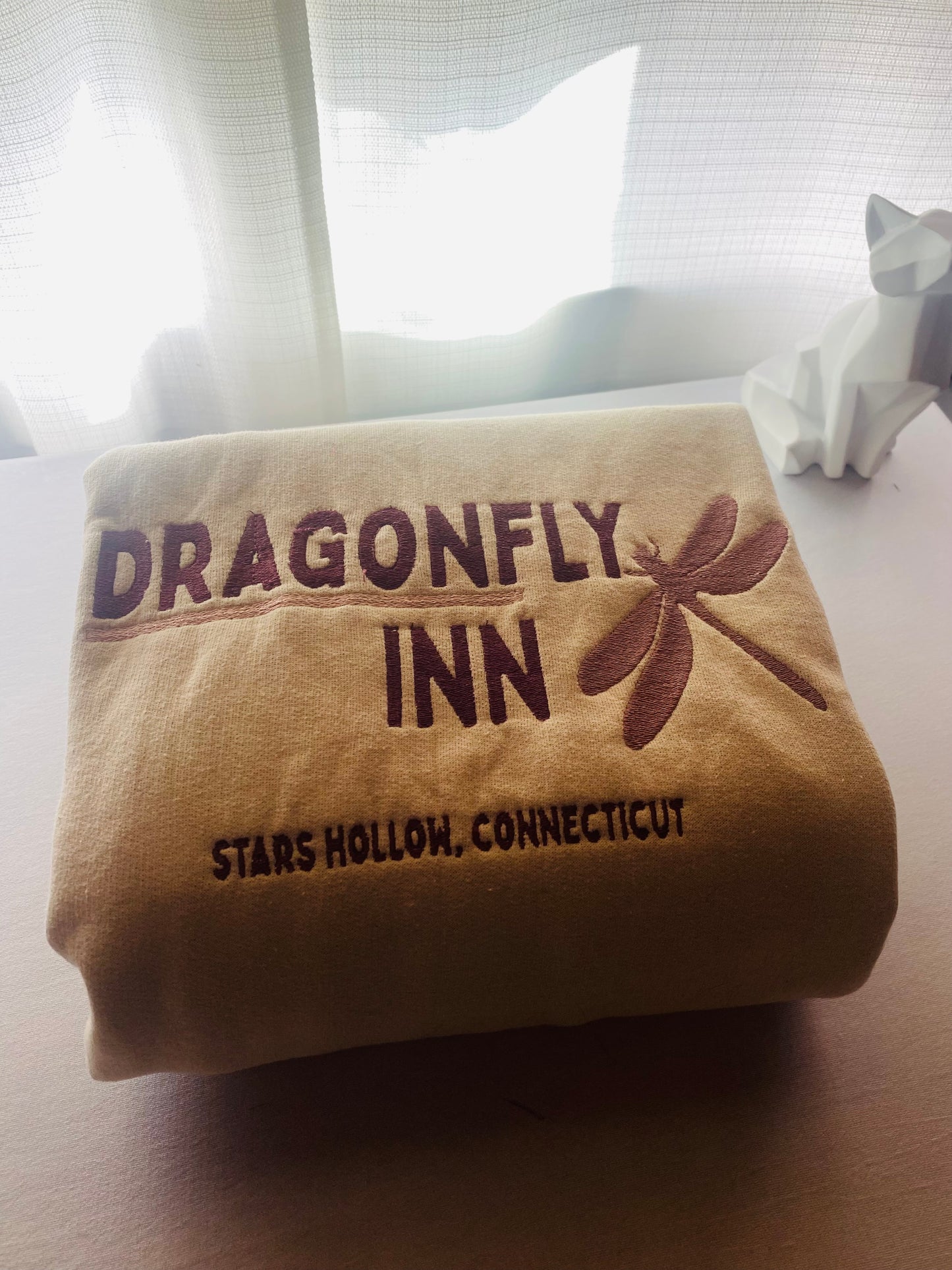 Dragon Fly Inn Embroidered Crewneck