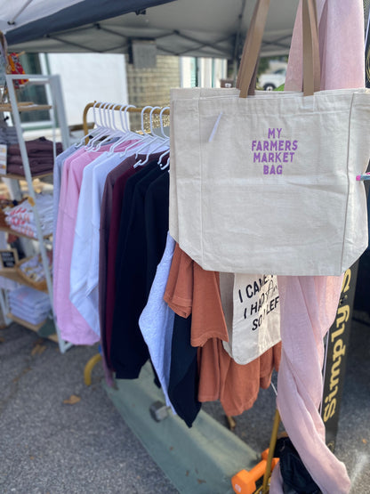 Farmer's Market Embroidered Tote Bag