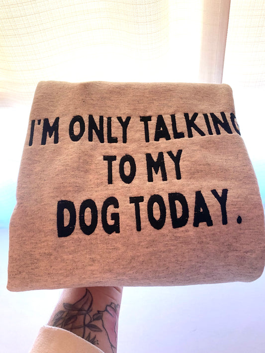 Only Talking To My Dog Today Embroidered Crewneck