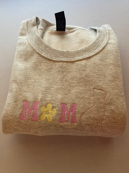 Flower Cat Mom Crewneck