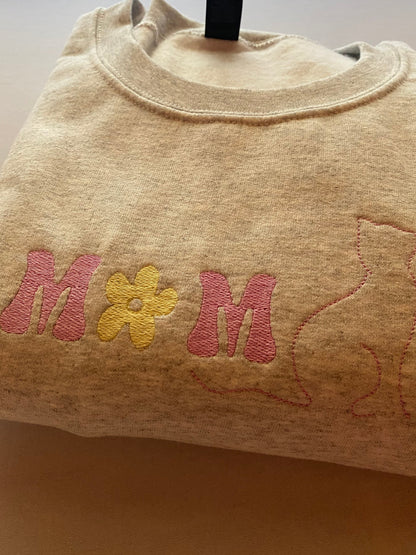 Flower Cat Mom Crewneck