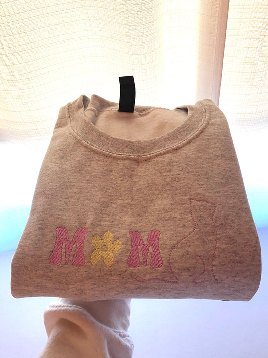 Flower Cat Mom Crewneck