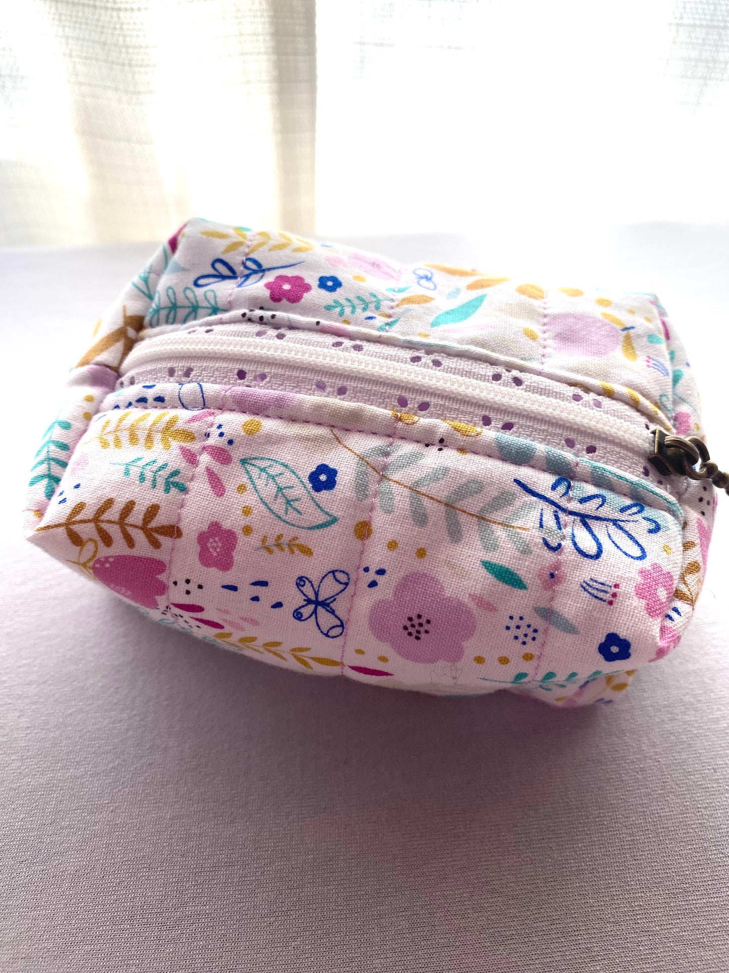 Pastel Floral Quilted Pouch