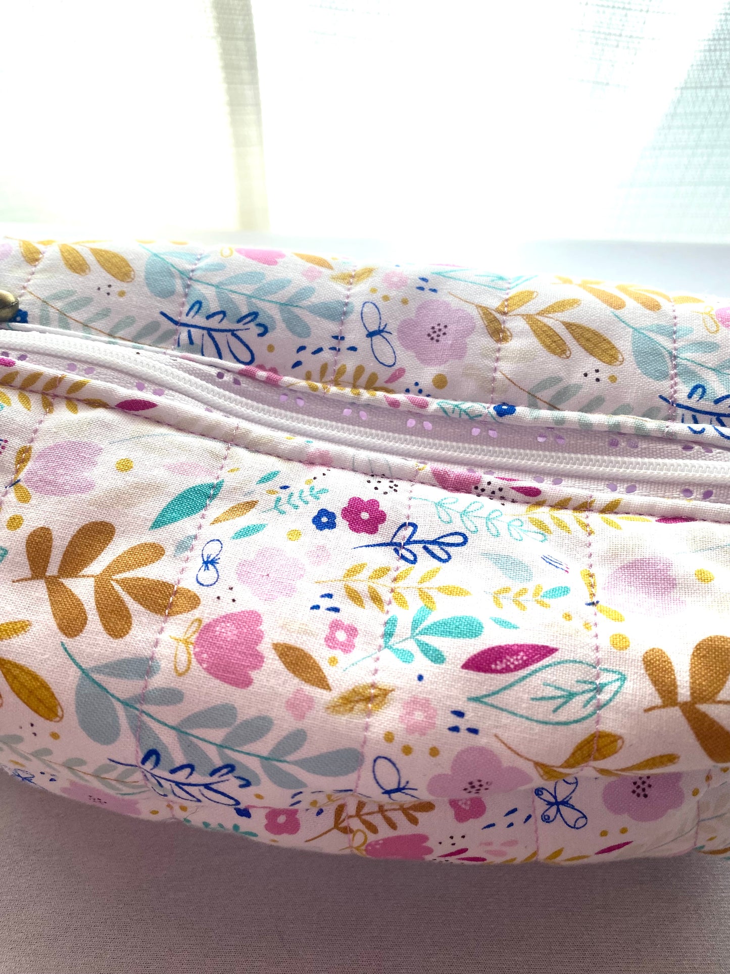 Pastel Floral Quilted Pouch