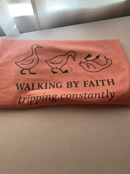 Walking by Faith Goose Graphic T-Shirt
