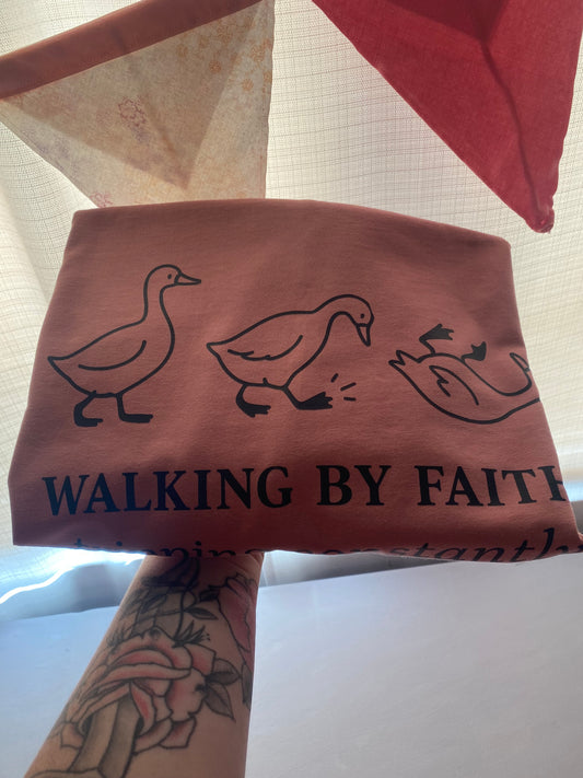 Walking by Faith Goose Graphic T-Shirt