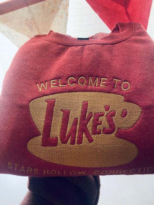 Lukes Coffee Embroidered Crewneck