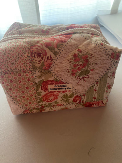 Garden Rose Quilted Pouch