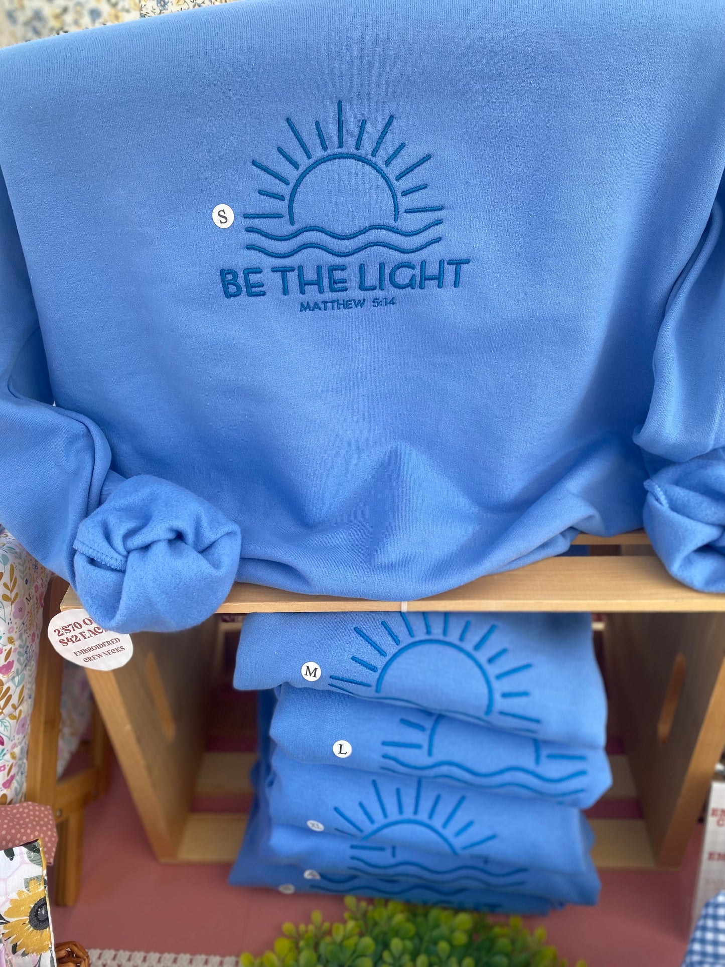 Be the Light Embroidered Crewneck