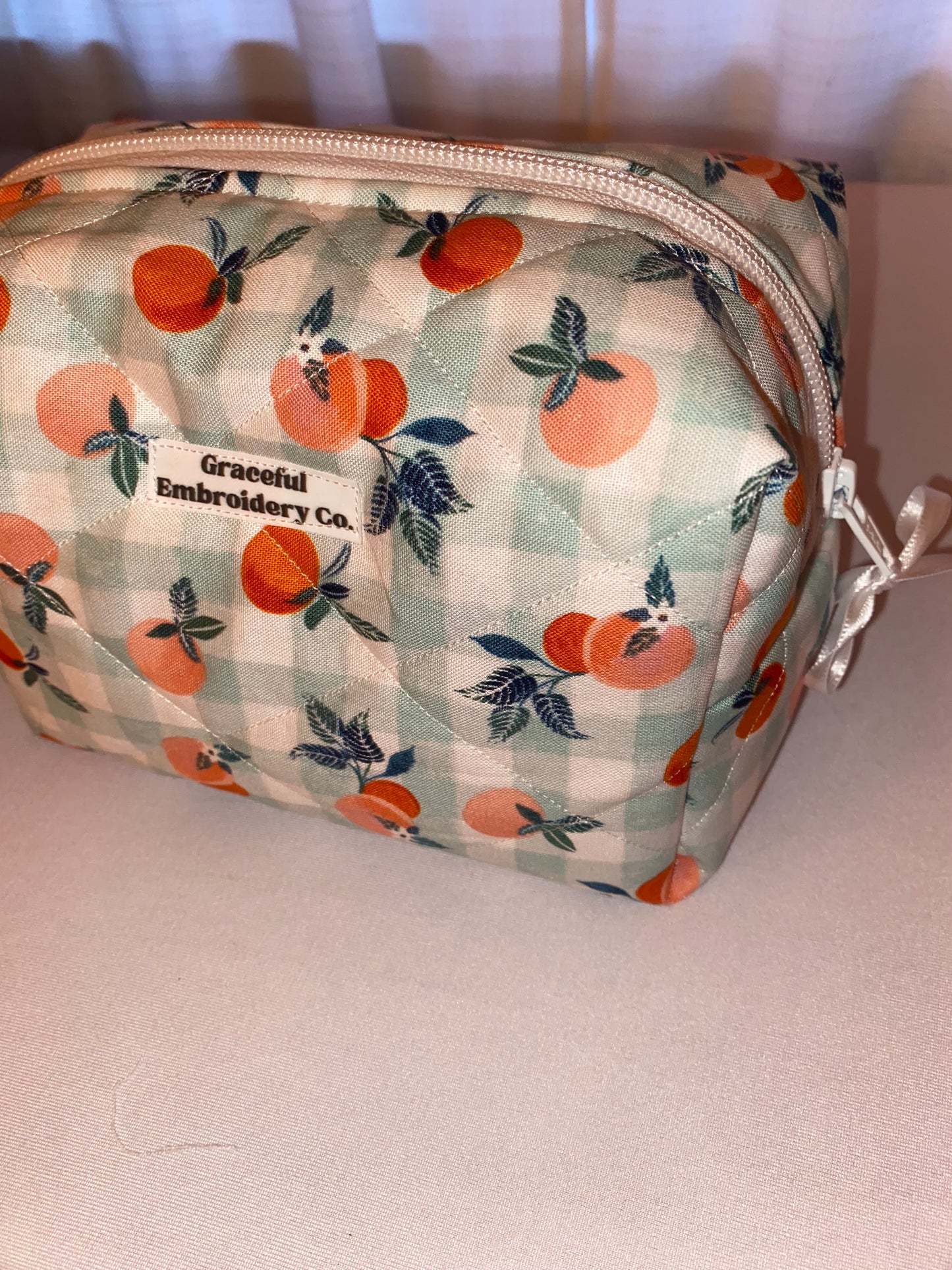 Just Peachy Quilted Pouch