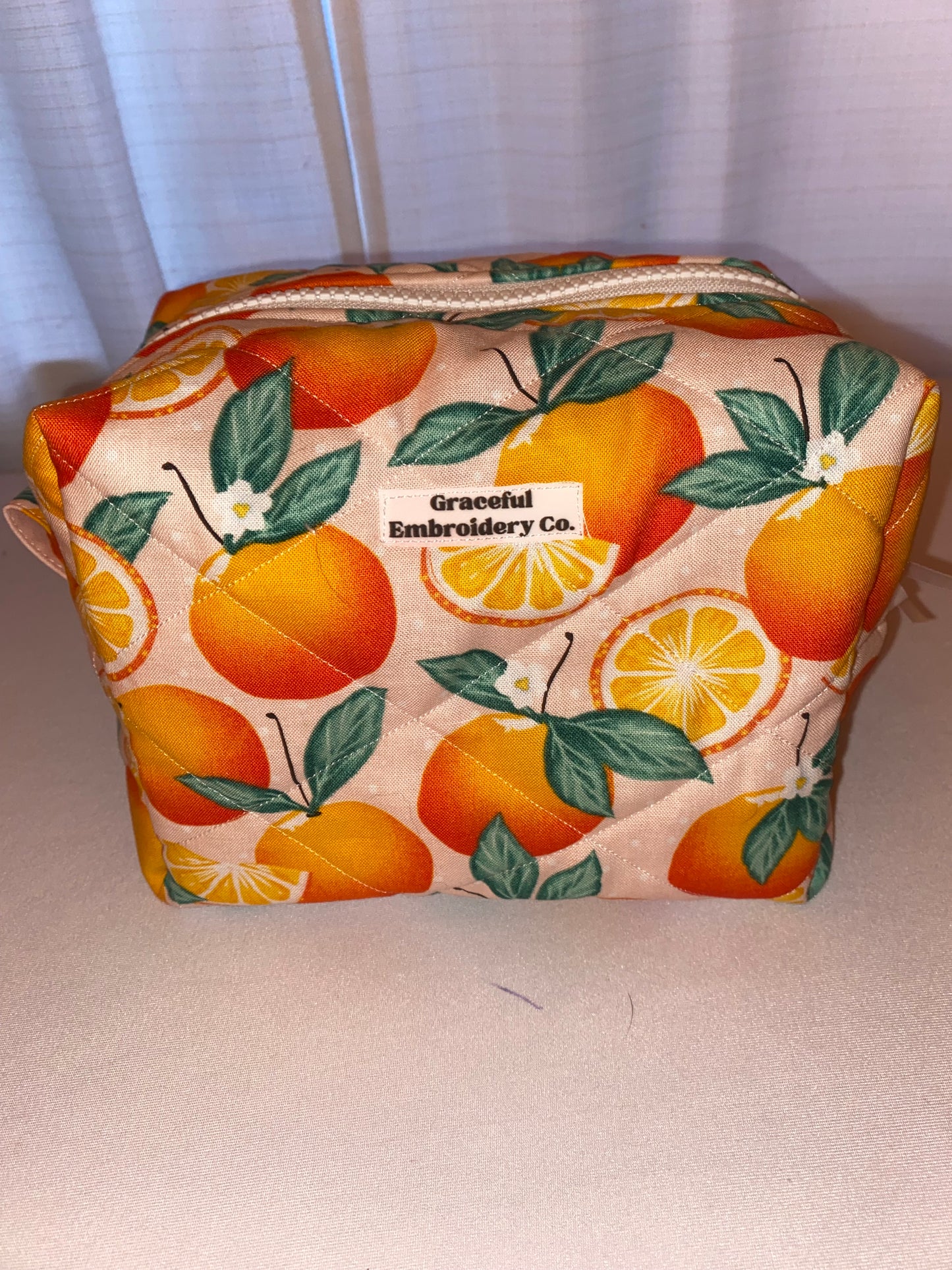 Summer Oranges Cozy Quilted Pouch