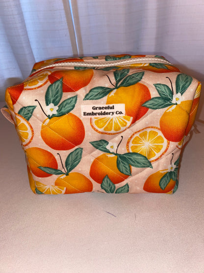 Summer Oranges Cozy Quilted Pouch