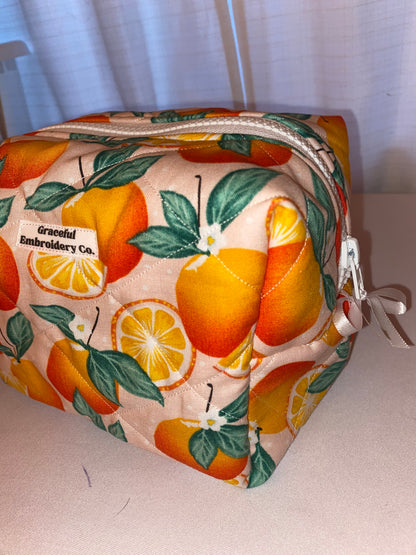 Summer Oranges Cozy Quilted Pouch