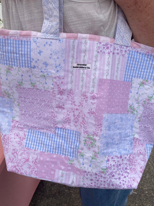 Pink Patchwork Every Day Tote Bag