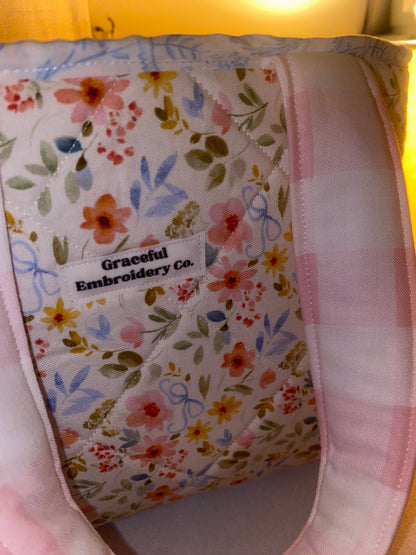 Pink Meadows Quilted Bible Bag