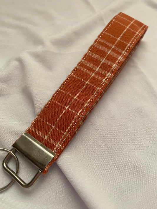 Orange Plaid Wristlet
