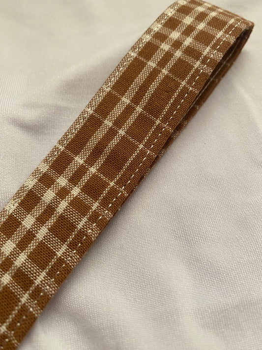 Brown Plaid Wristlet